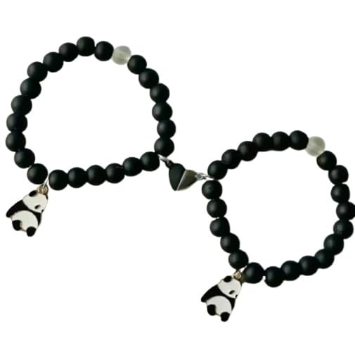 needs collection Stone Beads Couple-Combo Matching Relationship Couple Bracelets White And Black With Panda 2 Pcs For Women (Black) (B0CZXXVMD2) Amazon Price History, Amazon Price Tracker