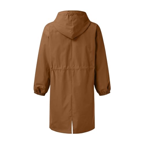 Manteau à capuche ample marron taille L pour femme confortable