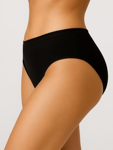 Image of Women's Soft Cotton Mid-Rise Bikini Briefs | Pack of 2 | Seamless Feel | Stretchable & Breathable Everyday Underwear | Comfortable Fit
