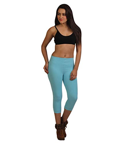 Image of Frenchtrendz Women's Cotton Spandex Stretchable Mid Rise Slim Fit Legging Capris (XS-4XL)