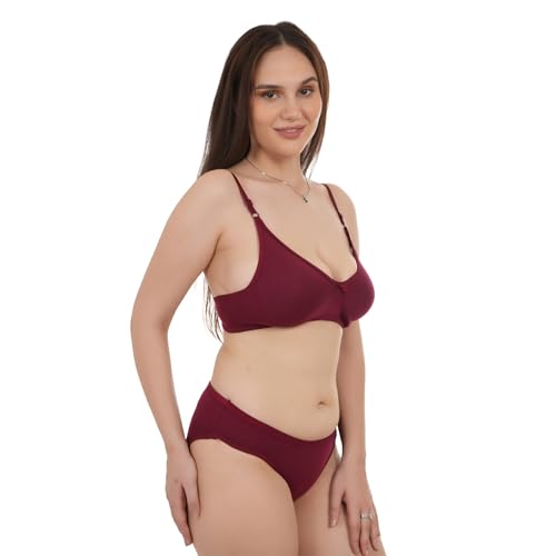 Image of Unitrust Premium Lingerie Set with Full Coverage Non-Padded Bra and Hipster Panty Set