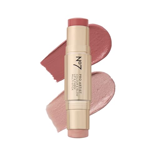 No7 Pro Artist Color & Glow Cream Blush Stick - Dual-Ended Blush for Cheeks, Eyes & Lips - Delivers...