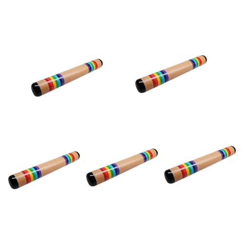 ibasenice 5 Piezas Instrumentos para niños Sonido de la Lluvia Juguetes Instrumentos Musicales Sirena de Lluvia de Arco Iris Juguete de reconocimiento de Color Casual percusión Sonar bebé