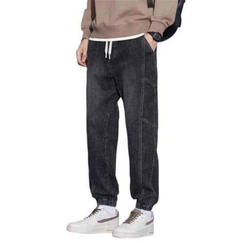 Men Cargo Jeans Streetwear Denim Pants Loose Ankle Long Pants