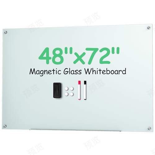 VUSIGN 48" x 72" Glass Dry Erase Board