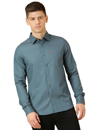 Image of Thomas Scott Men Classic Slim Fit Cotton Casual Full Sleeves Shirt