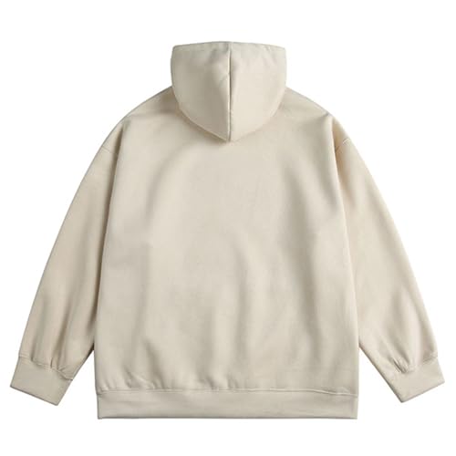Men Faux Suede Hooded Sweatshirt Oversized Embroidery Hooded Pullover Vintage Graphic Hoodies2