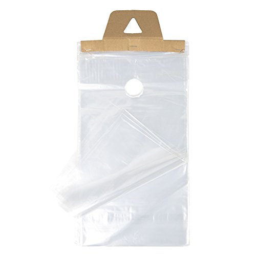 ClearBags 9 x 15 Door Hanger Bags (1000 Bags) for Door Knob Flyers Promotions Coupons | Clear Plastic Poly Hanging Bags for Mail | Newspaper Bags with Hangers Protect Against Rain, Dirt, & Bugs | DK4