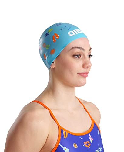 ARENA Unisex Moulded Poolish Swim Cap, BEACH VIBES, NS - Image 4
