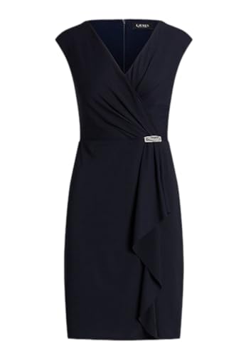 Lauren Ralph Lauren Rylan Short - Vestido corto elástico para cóctel, 253906356, azul oscuro y azul, azul oscuro, 36/corto