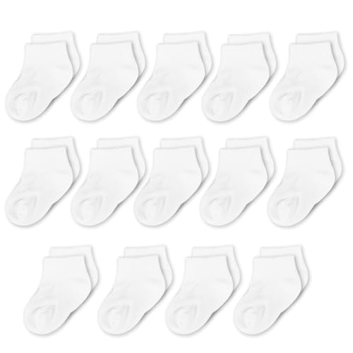 Image of CozyWay Baby & Toddler Socks With Grippers Non Slip Low Cut Grip Socks for Girls and Boys Soft Comfy Cotton 14 Pack