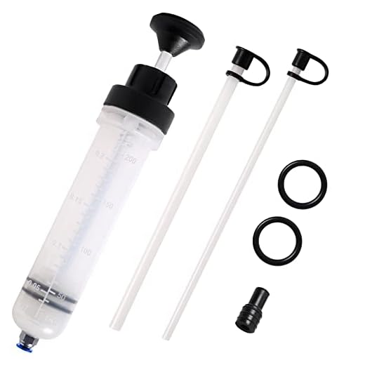 LEMOTO Ölabsaugspritze 200mL Ölspritze |Ölabsaugpistole,Handpumpe,Flüssigkeitsabsauger und Füllpumpe,Geeignet für Bremsflüssigkeit,Getriebeöle,Kühlmittel,Motor,Ölabsauger Umfüllpumpe