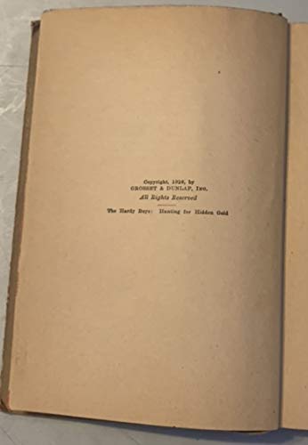 Hunting for Hidden Gold (The Hardy Boys) Grosset B0876M4KKC Book Cover