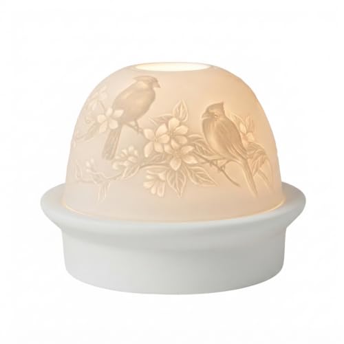 Luumii Light Domes Cardinal, LED Light, Porcelain, 4.75-inch Width x 3-inch Height, Home Decor