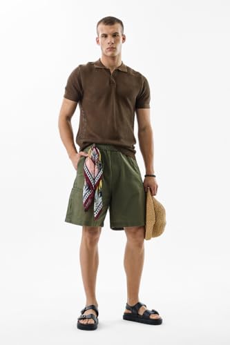 Image of SNITCH Men Casual Shorts | Regular Fit Mid Rise Solid Pattern | 100% Cotton Smooth Texture with Drawstring Closure & Elastic Waistband for Summer & Club Wear