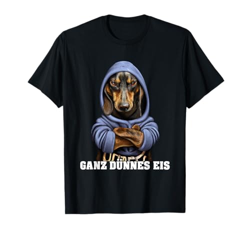 Dackel mit Hoodi oder Hund Dachshund ganz dünnes EIS T-Shirt