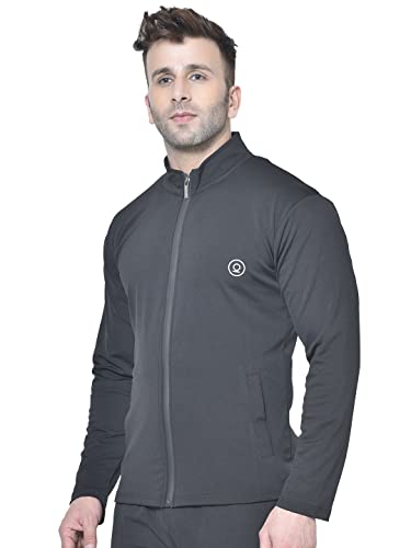 Image of CHKOKKO Men Polyester Winter Sports Gym Track Zipper Stylish Standard Length Jacket