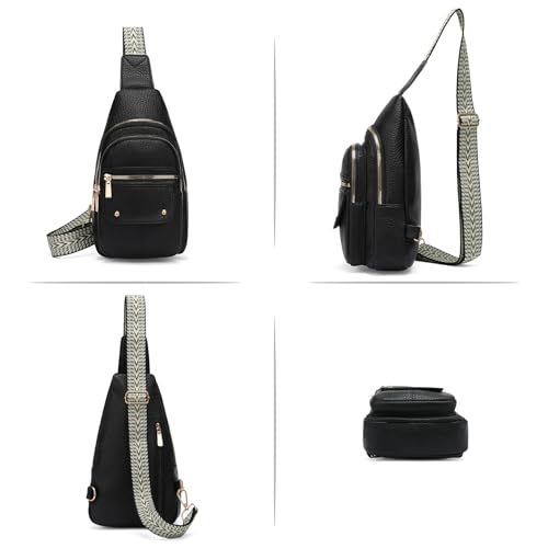 GOIACII Sling Bag Crossbody Bags for Women Anti Theft Travel Purse Fanny Packs Leather Black4