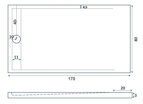 Duschwanne Aus Stein 80x170 Cm Weiß – Rutschfeste Steinwanne Mit Ablaufgarnitur