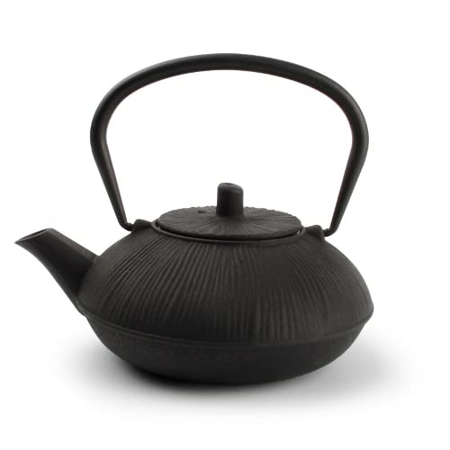 Nurso GmbH Tetera japonesa de hierro fundido negro con filtro de 500 ml