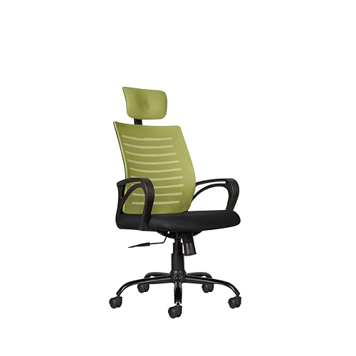 Image of CELLBELL Desire C104 Mesh High Back Ergonomic Office /Study Revolving /Computer Chair for Work from Home - Metal Base, Seat Height Adjustable, Pistachio Green