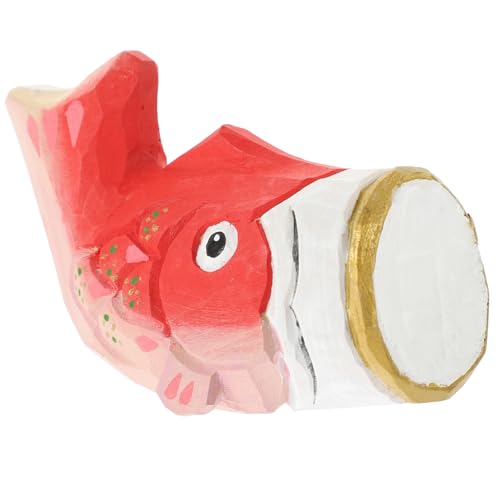 IMIKEYA Figura De Carpa De Madera Estatua De Pez Koi En Miniatura Escultura De Pez Tallada En Madera...