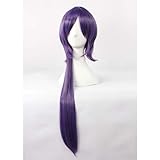HOOLAZA Purple Long Straight Wig Rurouni Kenshin Haqua du Lot Herminium Saito Hajime for the Halloween Party Cosplay Wigs