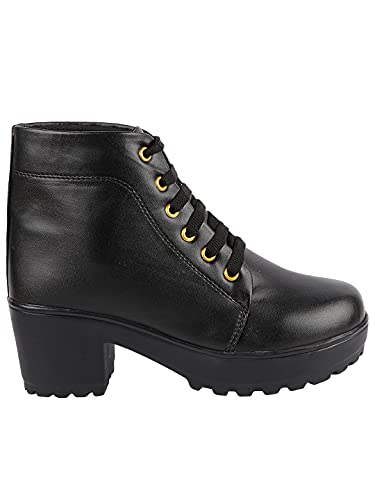Image of Shoetopia Womens /Girls Platform Heeled Classic Solid Boots