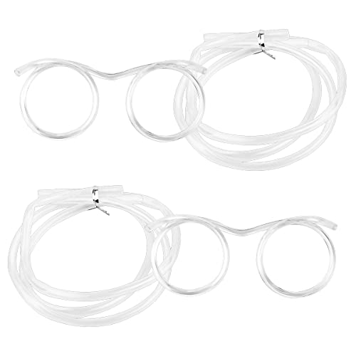 Tenalleys 2 Pcs Silly Novelty Loop Straw Glasses Fun Loop Eye Straws Reusable Eyeglasses Straw for Parties Birthday DIY Fun Activities Kids Party Annual Meeting