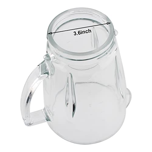 Replacement Parts Glass Jar with lid, Compatible with Oster Pro 1200 Blender