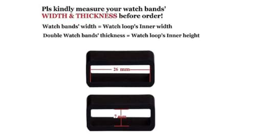 Image of 26mm Silicone rubber watch strap watch band loop /runner /keepers holder Retainer Loop Replacement - Black color Watch Band Loop