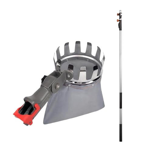 recogedor de fruta ， Pértiga recogedora de frutas con cesta telescópica, for albaricoques, ciruelas y pomelos