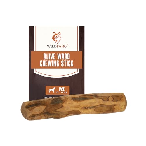 Wildfang® Jouet à Mâcher en Bois d&rsquo;olive pour Chien, Jouet de Dentition pour Chiot, Bâton à Mâcher Naturel, Racines à Mâcher, Os en Bois pour Chien, Bois à Mâcher pour Tous Les Chiens – S