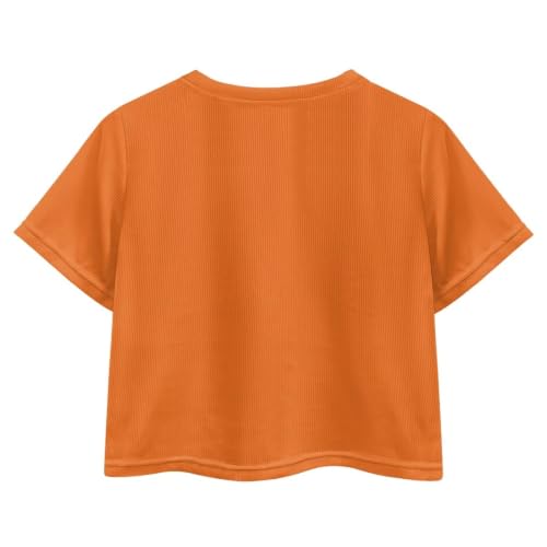 Image of Cute Crop Tops for Girls Short Sleeve Summer T Shirts Fashion Graphic Tees Crew Neck Pullover Tee 5-14 Years