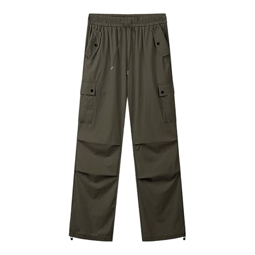 Women's High-Waisted Drawstring Elastic Waist Ruched Baggy Cargo Pants Hip Hop Streetwear3