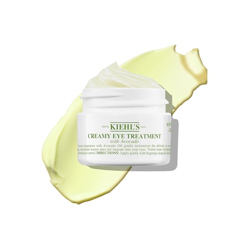 Kiehls Creamy Eye Treatment with Avocado Rich Under Eye Cream With 75% More Avocado Oil Rich in Essential fatty Acids Energising Caffeine Vitamins B and E (Full Size or Bundle)