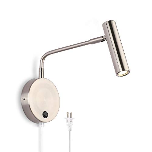 Joossnwell Wall Mounted Lamp, Sconce Light with Plug in Cords Wall Reading Light with Switch for Living Room Bedroom Warm White 3000K