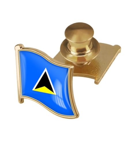 Image of vmcoatdu Country Flag Backs Locking Pin Keepers Locking Clasp Pin Badge International Travel Brooch Metal Alloy Souvenir Pin 0.75x0.7 Inch Small Pin