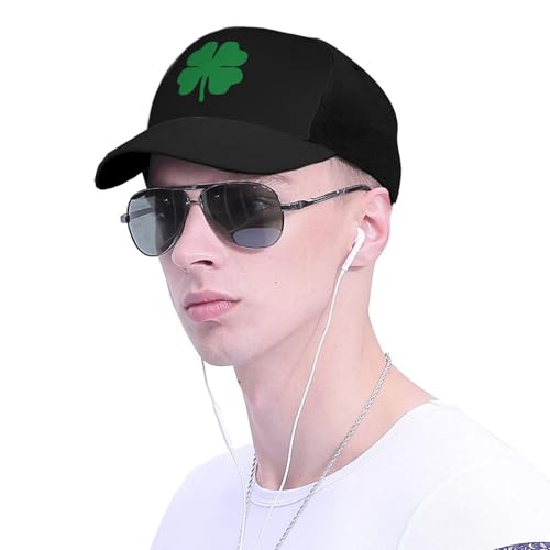 Green 4 Leaf Clover Unisex Classic Adjustable Curved Brim Baseball Cap, Trucker Hat4