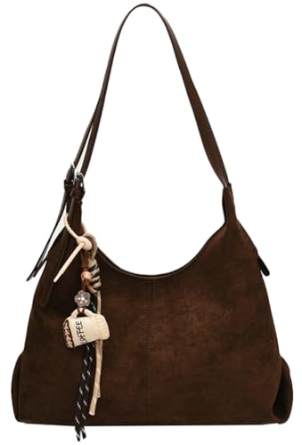 Slouchy Suede Saddle Hobo Bags Women Trendy Satchels Underarm Shoulder Bag Crescent Crossbody Purses Travel Tote Handbag 2025