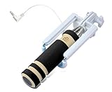 No aplicable Mini palo selfie para Samsung Galaxy S21 Ultra Smartphone con Cable Jack Selfie Stick Android iOS Regulable Botón Foto (naranja)