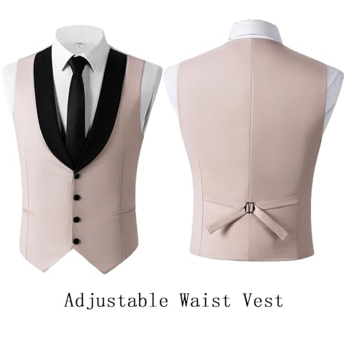 Men's Tuxedo Suit 3 Piece Slim Fit Suits for Men Business Formal Wedding Prom Shawl Lapel Blazer Jacket Vest Pants Set3