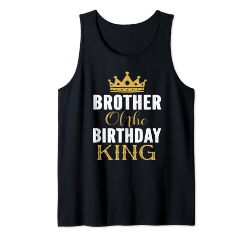 Regalo de fiesta de cumpleaños para niños con texto en inglés «Brother Of The Birthday King» Camiseta sin Mangas
