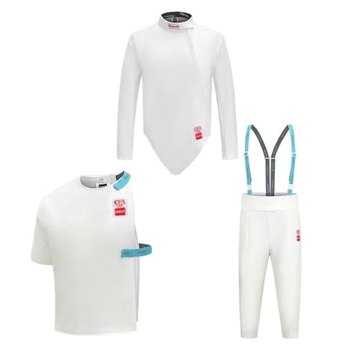 MFLKJHSA Premium Fencing Three-Piece Set, Unisex Pants Jacket Vest Set, 900N Fencing Gear, Certified by The Fencing Association, for Foil Epee Saber, Right Hand(38) - Thumbnail 2