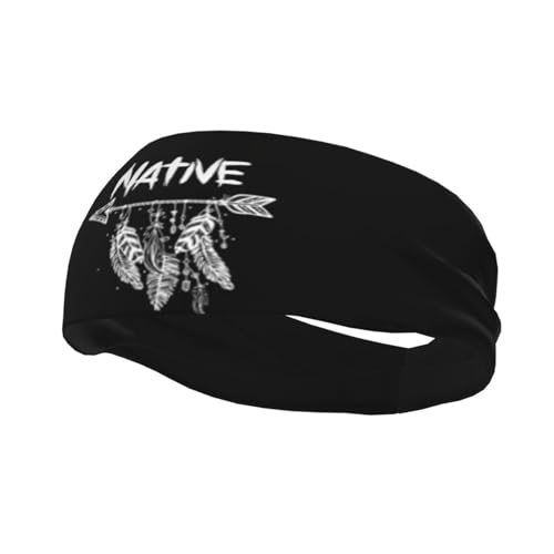 Tkdyvai Indians Sweatbands For Women Men Headbands Native American Stretchy Sweatband Native Head Bands Headband cover