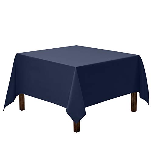 Product Deal Gee Di Moda Square Tablecloth - 70 x 70 Inch - Navy Blue Square Table Cloth for Square or Round Tables in Washable Polyester - Great for Buffet Table, Parties, Holiday Dinner, Wedding & More
