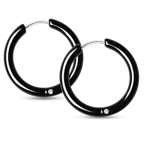 Aurstore Boucles d'Oreilles Créoles en Céramique Femmes, Petit Cerceau Tendance Bijoux Cadeaux pour Femmes, Hommes, Fille, Hypoallergénique et Multicouleur...