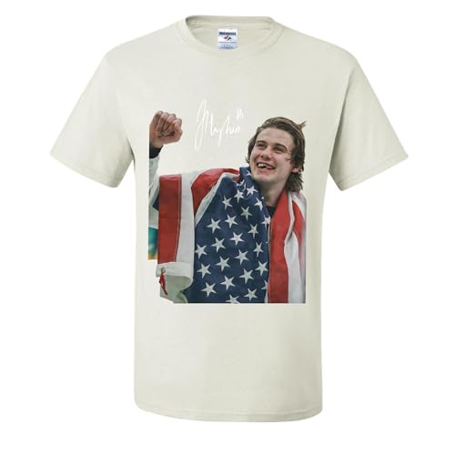 Jack Hughes 86 USA Flag T-Shirts White Large