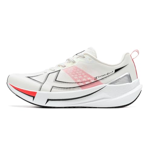 scarpe da corsa uomo XTEP Scarpe da corsa da uomo 2000KM V5, Bianco rosso arancio, 45 EU