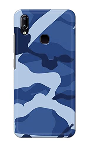 Image of Printed Hard Back Cover Case for Vivo Y91 | Vivo Y93 | Vivo Y95 Back Cover (Army Blue Pattern) -203